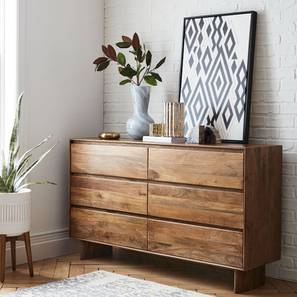 6 Drawers Design Morgan Solid Wood Chest of 6 Drawers in Melamine Finish