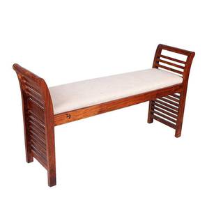 the home dekor Aira Solid Wood Bench in Melamine Brown Finish-picture-3