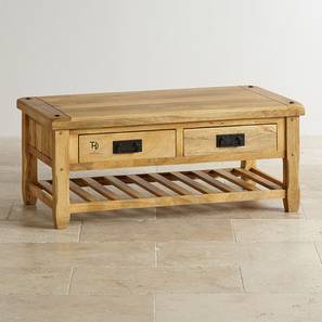 the home dekor Devi Rectangular Solid Wood Coffee Table in Melamine Finish-picture-1