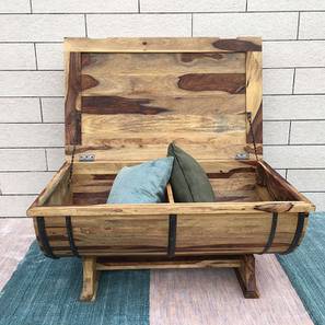 Closed Coffee Table Design Barrel Rectangular Solid Wood Coffee Table in Melamine Finish