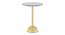 Leon Marble End Table in Brass Finish (Brass Finish) by Urban Ladder - Front View - 