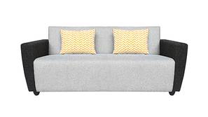 Dolores Fabric Sofa (Black & Grey)