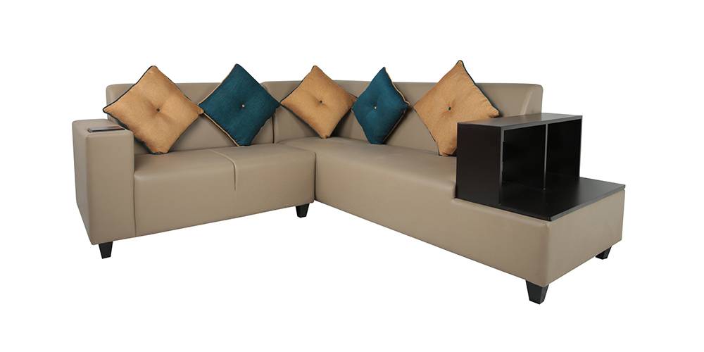 Martin Leatherette Sofa (Beige) by Urban Ladder - - 