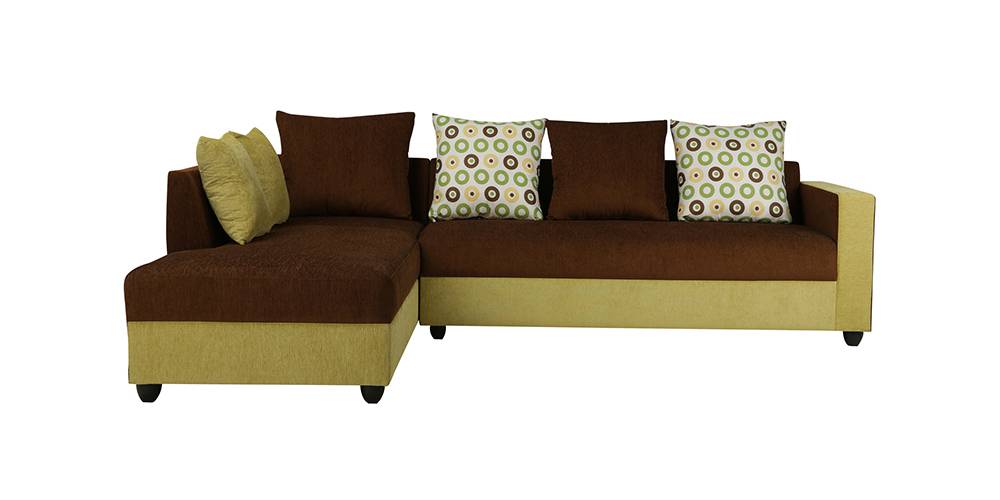 Riviera Fabric Sofa (Brown & Green) by Urban Ladder - - 