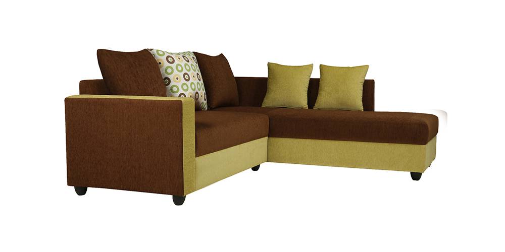 Riviera Fabric Sofa (Green & Brown) by Urban Ladder - - 