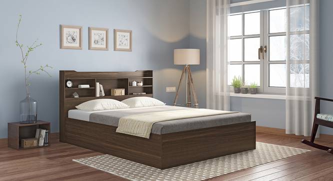 Sandon Storage Bed (Queen Bed Size, Contemporary Style, Box Storage Type, Californian Walnut Finish) by Urban Ladder - - 674631