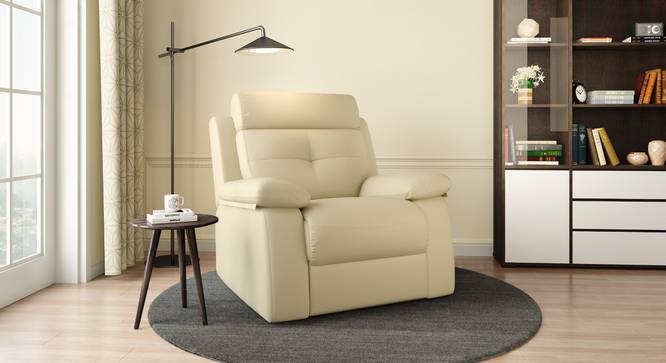 Raphael 1 Seater Fabric Recliner (Off White, One Seater) by Urban Ladder - - 