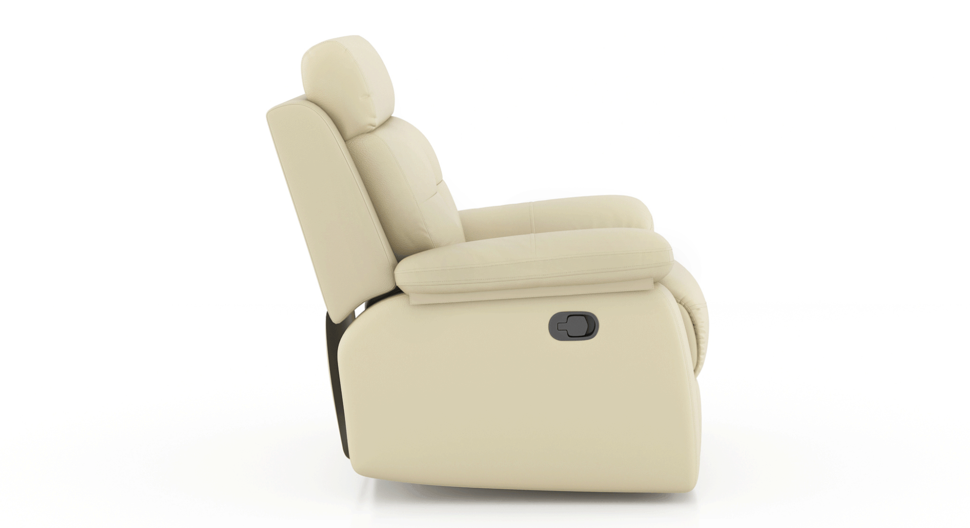 Raphael Leatherette One Seater Manual Recliner in Off White Colour