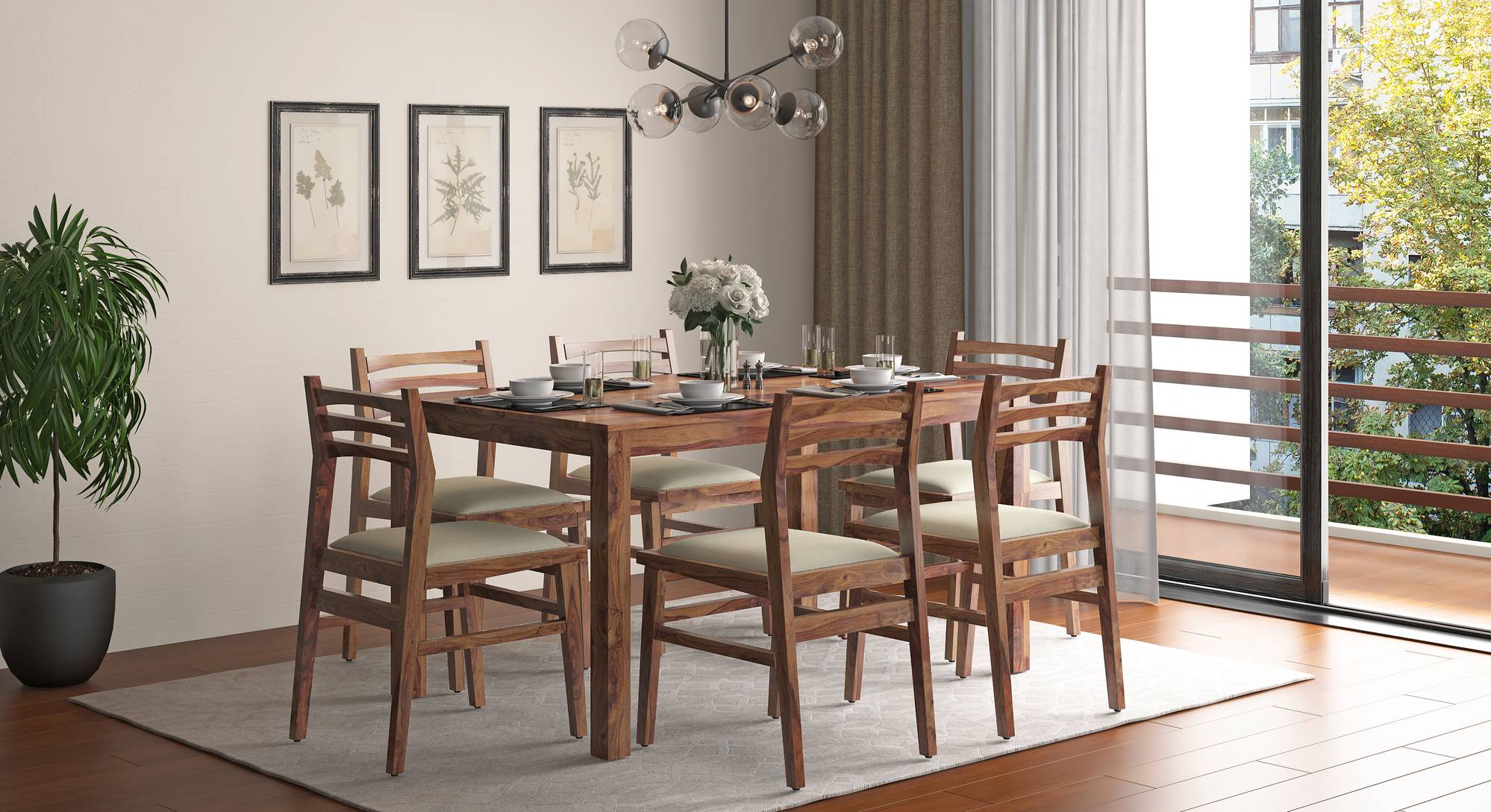 Oliver Leon 6 Seater Dining Set Urban Ladder