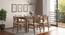 Oliver Leon 6 Seater Dining Set (Teak Finish, Camilla Ivory) by Urban Ladder - Front View Design 1 - 675811
