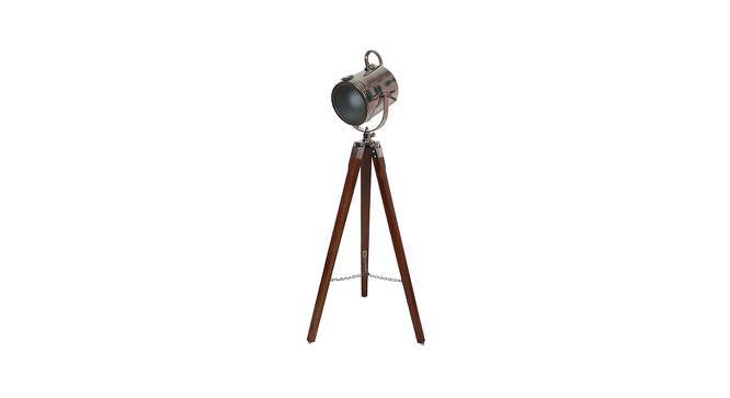 Belfast Tripod Spotlight (Teak Base Finish, Cylindrical Shade Shape, Nickel Shade Color) by Urban Ladder - Front View Design 1 - 675900