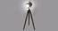 Belfast Tripod Spotlight (Teak Base Finish, Cylindrical Shade Shape, Nickel Shade Color) by Urban Ladder - Design 1 Side View - 675911