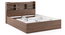 Sandon Storage Bed With Simplywud Essential Mattress (Queen Bed Size, Classic Walnut Finish) by Urban Ladder - Design 1 Dimension - 676117