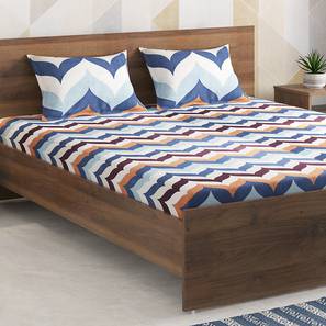 Bedsheets Design Casey Multicoloured Geometrics 120 TC Poly Cotton Queen Size Bedsheet with 2 Pillow Covers