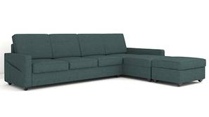 Aristo Sectional Fabric Sofa with Ottoman (Pastel Blue)
