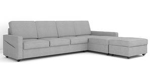 Aristo Sectional Fabric Sofa with Ottoman (Sandy Grey)