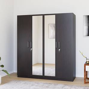 Cupboards Design Emirates Engineered Wood 4 Door Wardrobe in Melamine Finish