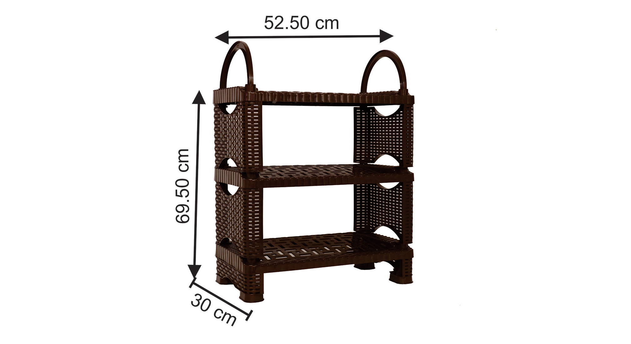 Ford plastic 6 pair shoe rack in brown colour 5