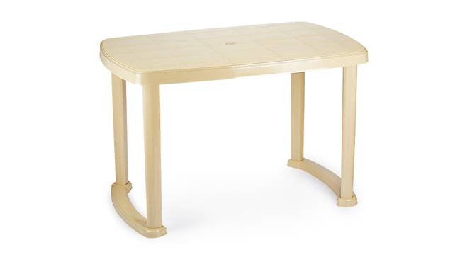 Nixon Plastic Dining Table (Beige Finish) by Urban Ladder - Front View Design 1 - 677810