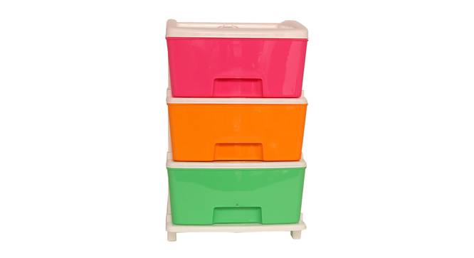 Plastic Colourful Chest of Drawer (3 Drawer Configuration, Multicolored Finish) by Urban Ladder - Design 1 Side View - 677815