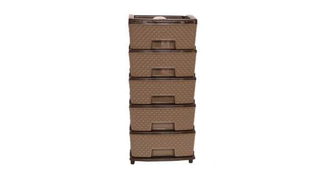 Carter Plastic Chest of Drawer (Brown Finish, 5 Drawer Configuration) by Urban Ladder - Close View - 677848