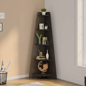 Corner Storage Design Cory Engineered Wood Bookshelf in Espresso Finish