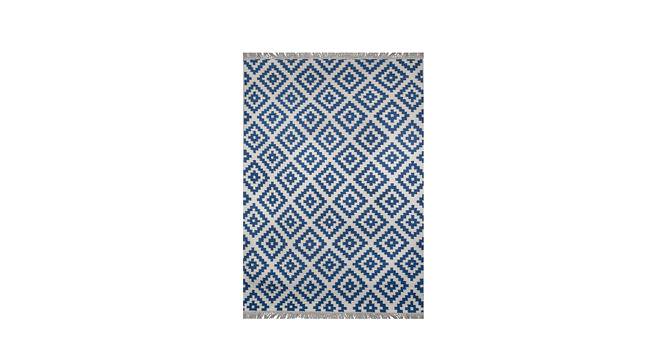 IMPERIAL KNOTS wool Dhurries - Blue-4X5.6 (Blue, 4 x 5.6 Feet Carpet Size) by Urban Ladder - Front View Design 1 - 677956