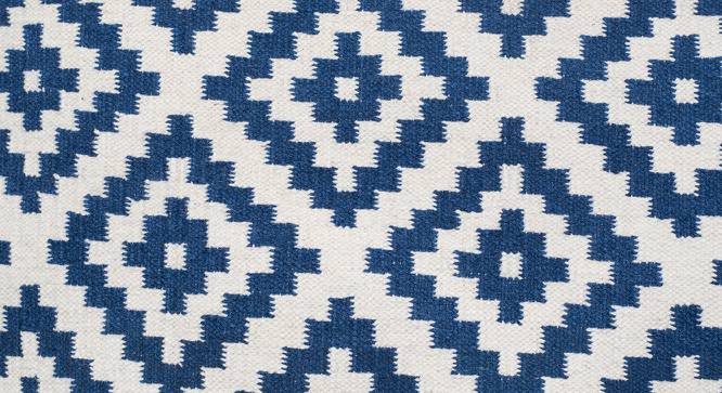 IMPERIAL KNOTS wool Dhurries - Blue-4X5.6 (Blue, 4 x 5.6 Feet Carpet Size) by Urban Ladder - Design 1 Side View - 677967