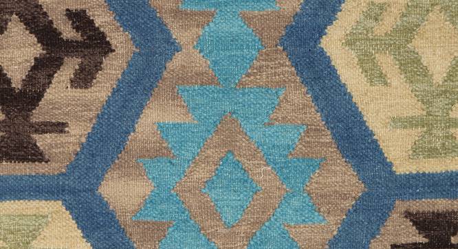 IMPERIAL KNOTS wool Dhurries - Blue-5X7.6 (Blue, 5 x 7.6 Feet Carpet Size) by Urban Ladder - Design 1 Side View - 677968