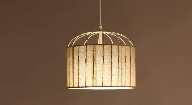 Antz Hanging Lamp Drum Mustard (Yellow) by Urban Ladder - Design 1 Side View - 678087