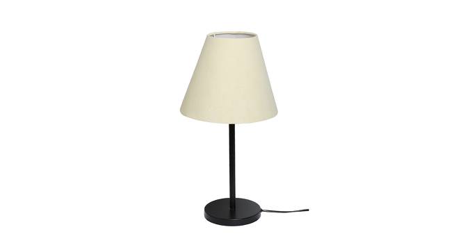 Black Metal Table Lamp with Cotton Fabric Conical Shade-TAB-MET-9912 (White) by Urban Ladder - Front View Design 1 - 678138