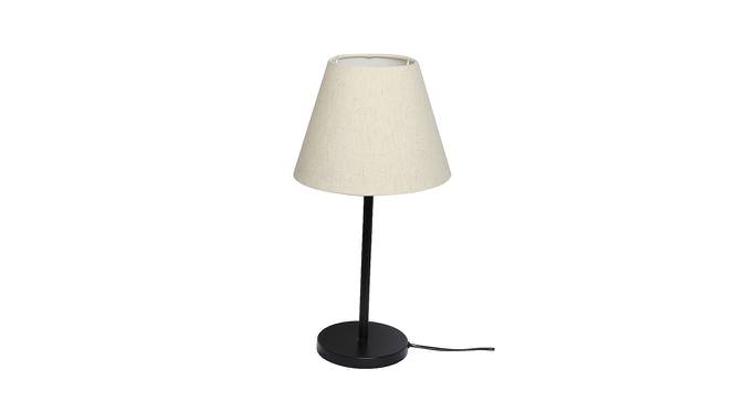 Black Metal Table Lamp with Cotton Fabric Conical Shade-TAB-MET-9914 (White) by Urban Ladder - Front View Design 1 - 678140