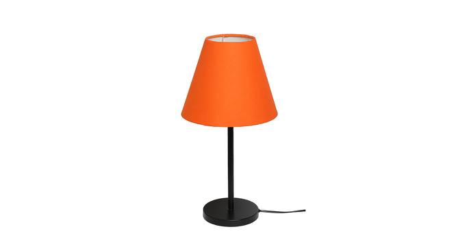 Black Metal Table Lamp with Cotton Fabric Conical Shade-TAB-MET-9918 (Orange) by Urban Ladder - Front View Design 1 - 678141