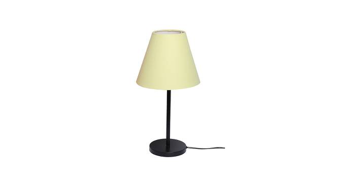 Black Metal Table Lamp with Cotton Fabric Conical Shade-TAB-MET-9920 (Yellow) by Urban Ladder - Front View Design 1 - 678143