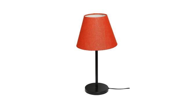 Black Metal Table Lamp with Cotton Fabric Conical Shade-TAB-MET-9922 (Red) by Urban Ladder - Front View Design 1 - 678145
