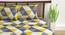 Divine Casa Cotton 2 Double Bedsheet with 4 Pillowcover - Yellow & Grey (Queen Size, Multicoloured) by Urban Ladder - Rear View Design 1 - 678274