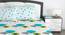 Divine Casa Cotton 2 King Bedsheet with 4 Pillowcover - Green & Turquoise Blue (King Size, Multicoloured) by Urban Ladder - Rear View Design 1 - 678361