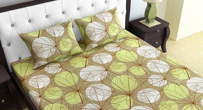Divine Casa Cotton 2 Double Bedsheet with 4 Pillowcover-Blue & Green (Queen Size, Multicoloured) by Urban Ladder - Design 1 Side View - 678407