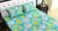 Divine Casa Cotton 2 Double Bedsheet with 4 Pillowcover - Blue & Green (Queen Size, Multicoloured) by Urban Ladder - Design 1 Side View - 678408