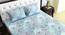 Divine Casa Cotton 2 Double Bedsheet with 4 Pillowcover - Grey & Blue (Queen Size, Multicoloured) by Urban Ladder - Design 1 Side View - 678409