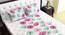 Divine Casa Cotton 2 Double Bedsheet with 4 Pillowcover - Pink & Blue (Queen Size, Multicoloured) by Urban Ladder - Design 1 Side View - 678410