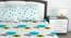 Divine Casa Cotton 2 King Bedsheet with 4 Pillowcover - White & Blue (King Size, Multicoloured) by Urban Ladder - Ground View Design 1 - 678422