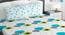 Divine Casa Cotton 2 King Bedsheet with 4 Pillowcover - White & Blue (King Size, Multicoloured) by Urban Ladder - Front View Design 1 - 678465