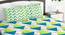 Divine Casa Cotton 2 King Bedsheet with 4 Pillowcover - Green & Turquoise Blue (King Size, Multicoloured) by Urban Ladder - Front View Design 1 - 678467