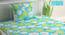 Divine Casa Cotton 2 Single Bedsheet with 2 Pillowcover - Turquoise Blue & Green (Single Size, Multicoloured) by Urban Ladder - Front View Design 1 - 678476