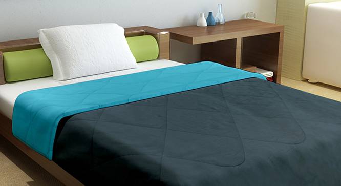 Divine Casa Fabric 1 Single Comforter - Blue (Blue, Single Size) by Urban Ladder - Front View Design 1 - 678478