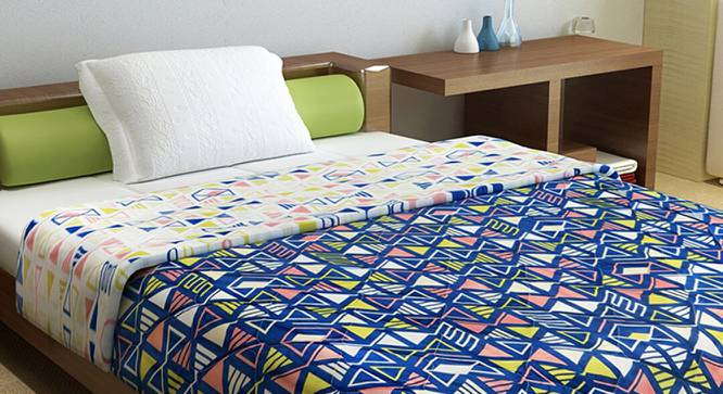 Divine Casa Fabric 2 Single Comforter - Navy Blue & White (Single Size, Multicoloured) by Urban Ladder - Front View Design 1 - 678483