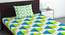 Divine Casa Cotton 2 Single Bedsheet with 2 Pillowcover-Turquoise Blue & Green (Single Size, Multicoloured) by Urban Ladder - Design 1 Side View - 678500