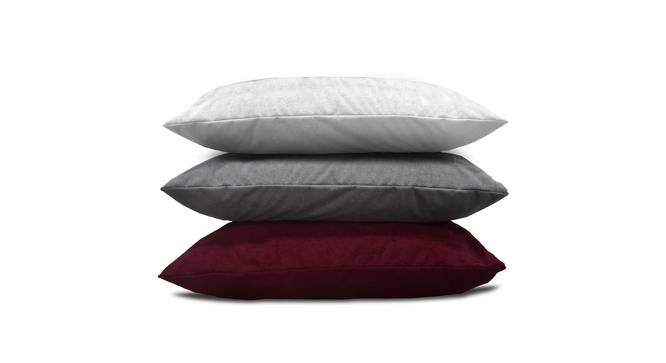 Divine Casa Fabric 1 Pillow covers - Maroon (Grey) by Urban Ladder - Design 1 Side View - 678527