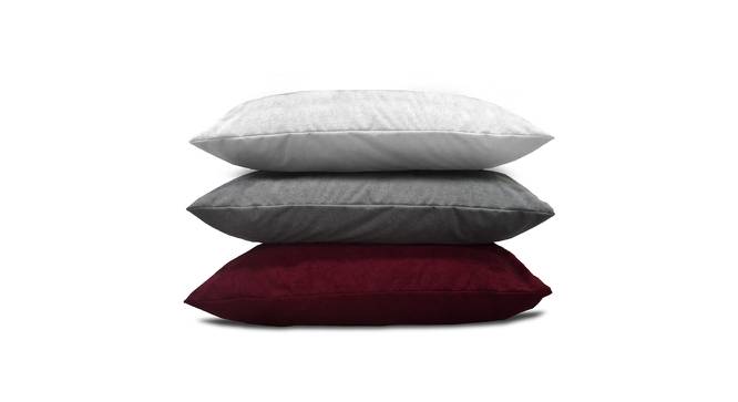 Divine Casa Fabric 1 Pillow covers - Maroon (White) by Urban Ladder - Design 1 Side View - 678528